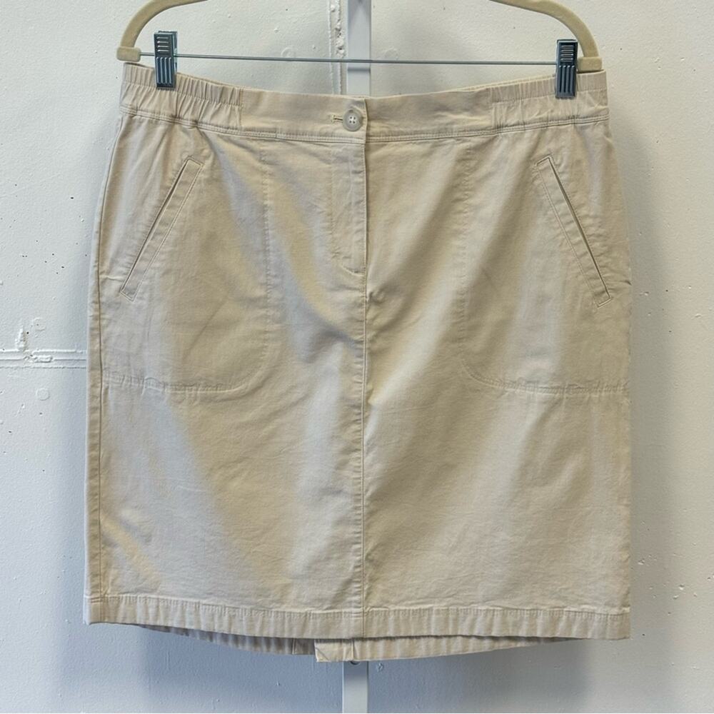 J. Jill Cotton Blend Minimalist Classic Tan Women's Skirt Neutral Beige Med